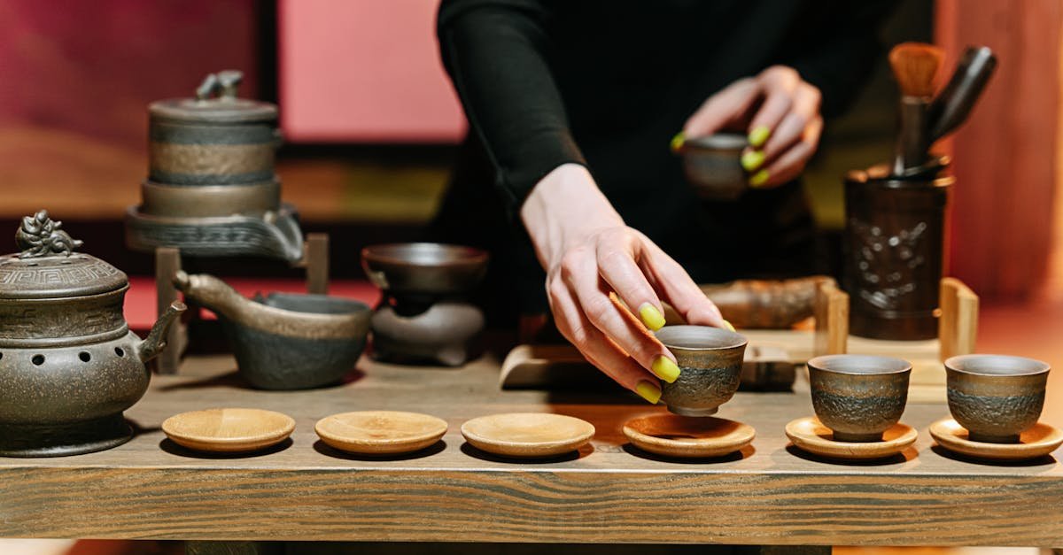beautiful arrangement of a traditional tea set during a tea ceremony showcasing elegance and cultur